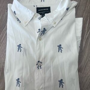 Mens Designer BONOBOS Long Sleeve Dress Shirt Slim Fit